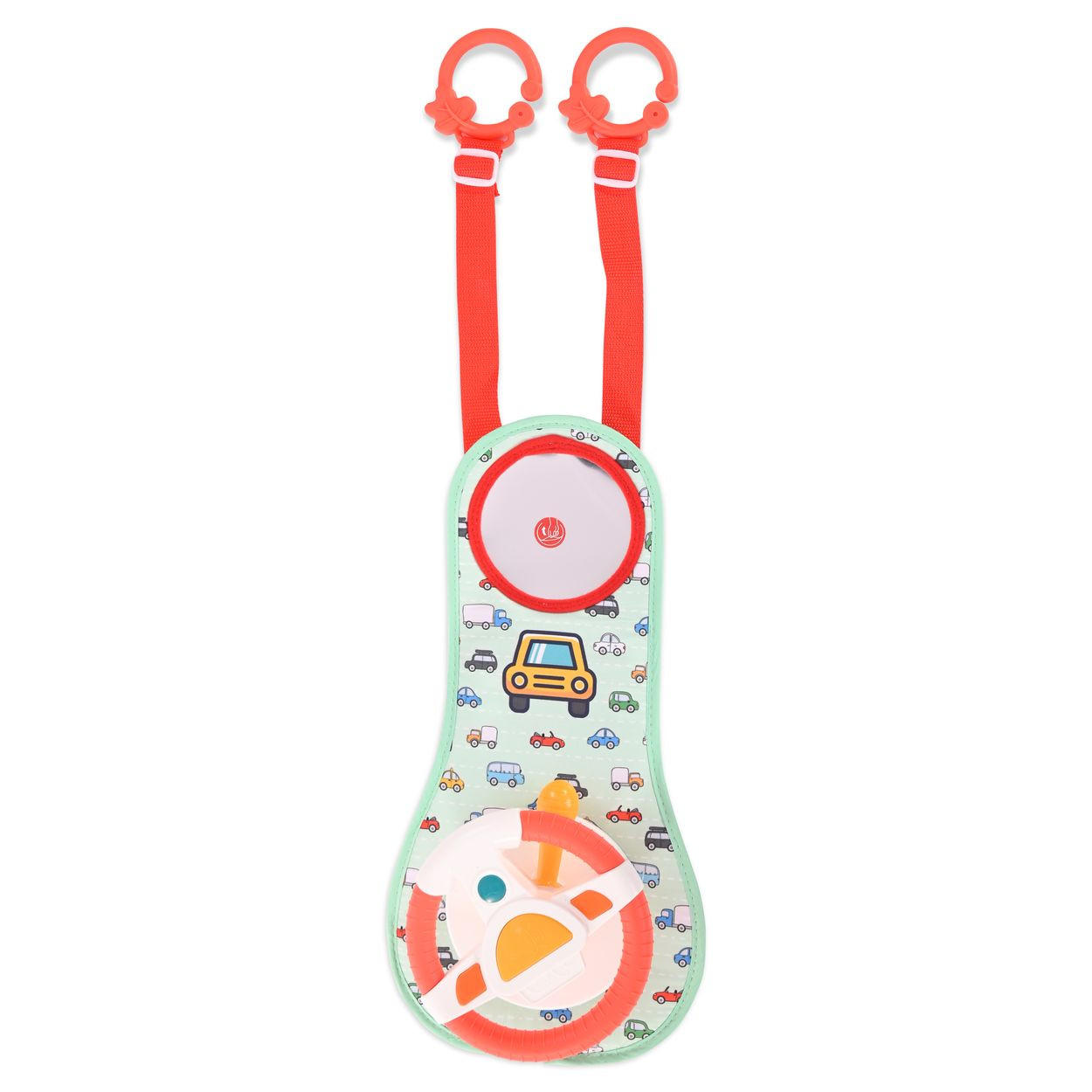 SPIELZEUG Kinderlenkrad Autositz-Spielzeug grün Spiegel, Blinkgeräusche, Motorgeräusche, Kopfstützen-Haken, Lenkrad - Grün, Kunststoff (21/12/31cm) - Lorelli