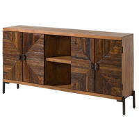 SIDEBOARD Altholz 174x40x93 natur lackiert LYON #110 - Braun, Holz (174/93/40cm) - Massivmoebel24