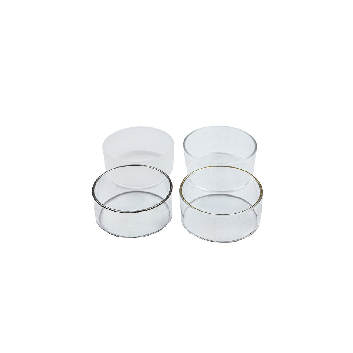 TEELICHTHALTER für Maxi-Teelichter aus feuerfestem Klarglas mit Platnrand Ø 62 x 25 mm, Innen Ø 60 mm - Transparent, Paraffin (6.2/2.5/6.2cm) - Holfeuer Crystal Design