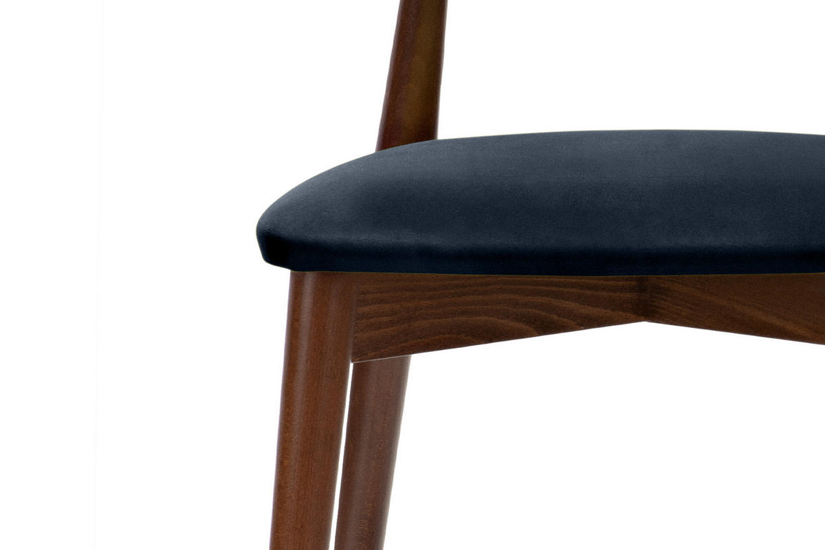 ESSZIMMERSTÜHLE RABI (2er-Set), marineblau / nussbaum mittel - Blau/Haselnussfarben, Holz/Buchenholz (47/79/45cm) - KONSIMO®