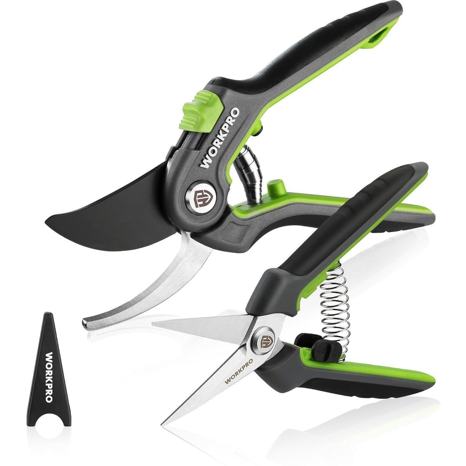 GARTENSCHERE 2-teiliges Set SK5 Bypass Astschere 210mm Ernteschere 160mm - Multicolor, Metall (5/8/25cm)