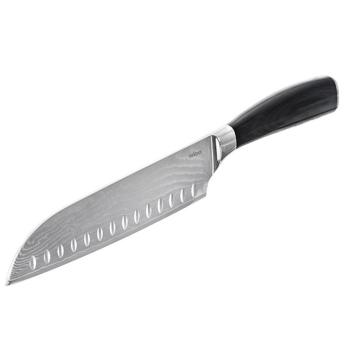 SANTOKU-MESSER DAMASKUS Schwarz Silber - Schwarz, Metall (31cm) - Orion 