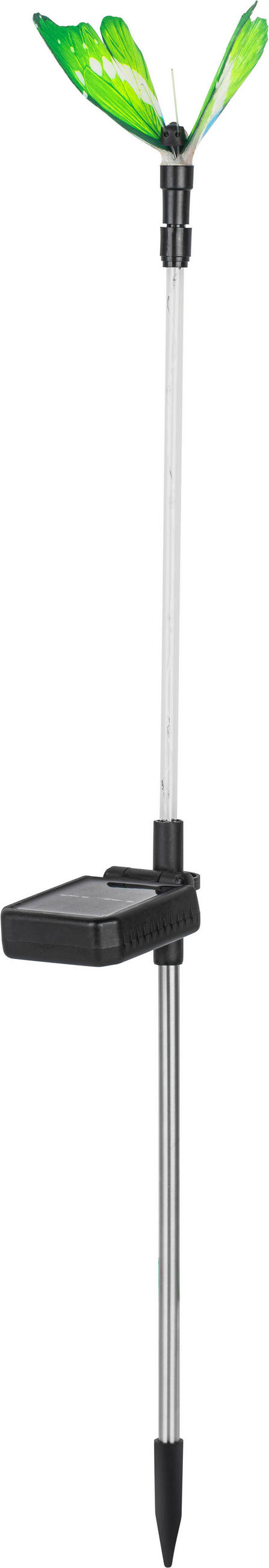 LED-SOLAR-GARTENSTAB - grün mit automatischer Beleuchtung und einfacher Installation für Blumenbeete und Gartenwege, 1er-Set - Grün, Kunststoff (10/10/70cm) - Northpoint