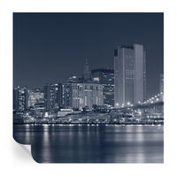FOTOTAPETE 250x250 cm - Nachtstadt - Schwarz, Textil (250/250cm) - Wallfluent