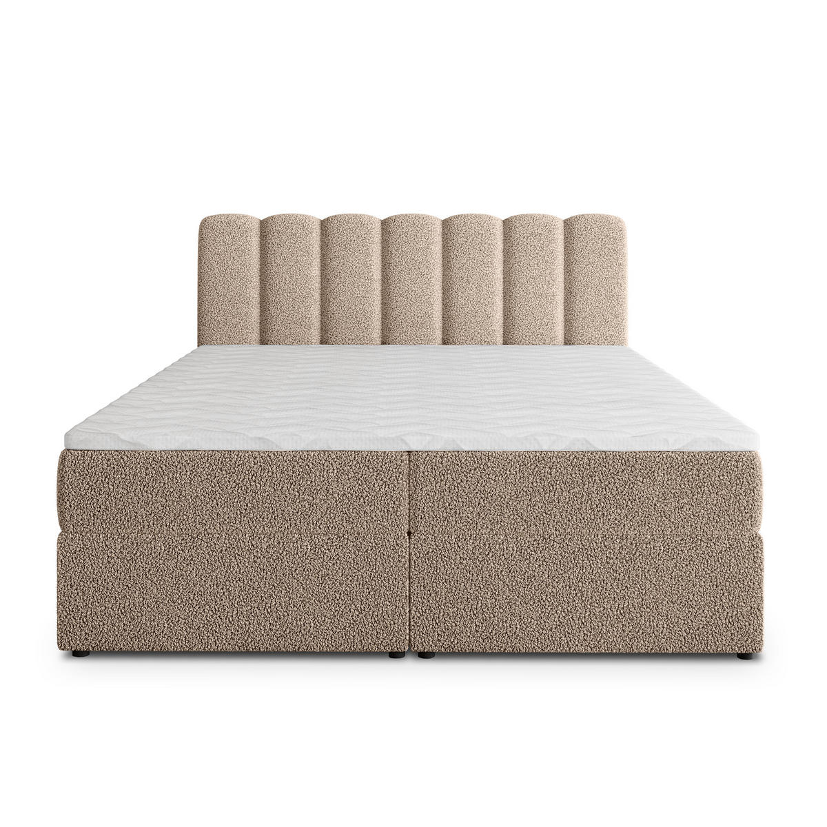 POSTEL BOXSPRING SOLIA 180x200 cm, s matrací a úložným prostorem, béžová - béžová, kompozitní dřevo/textil (180/200cm) - MASSENO