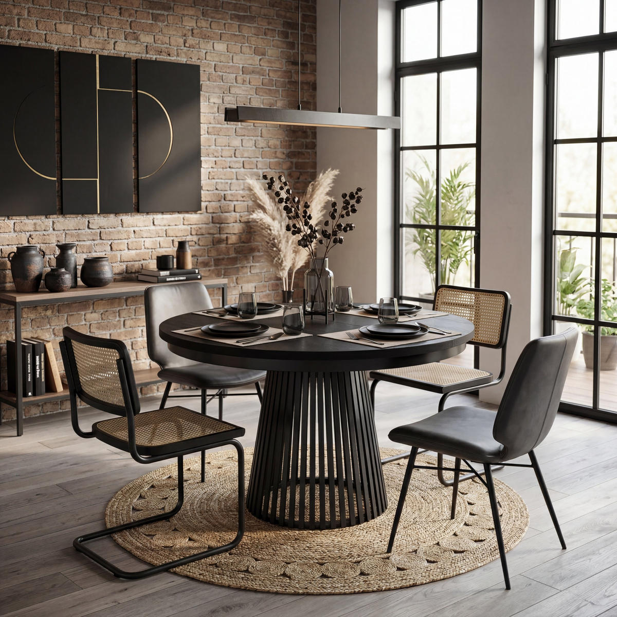 ESSTISCH TRAVIS Ausziehbar 100 - 180 / 100 x 76,6 cm - Schwarz, Holz (100/100/76.6cm) - MASSENO