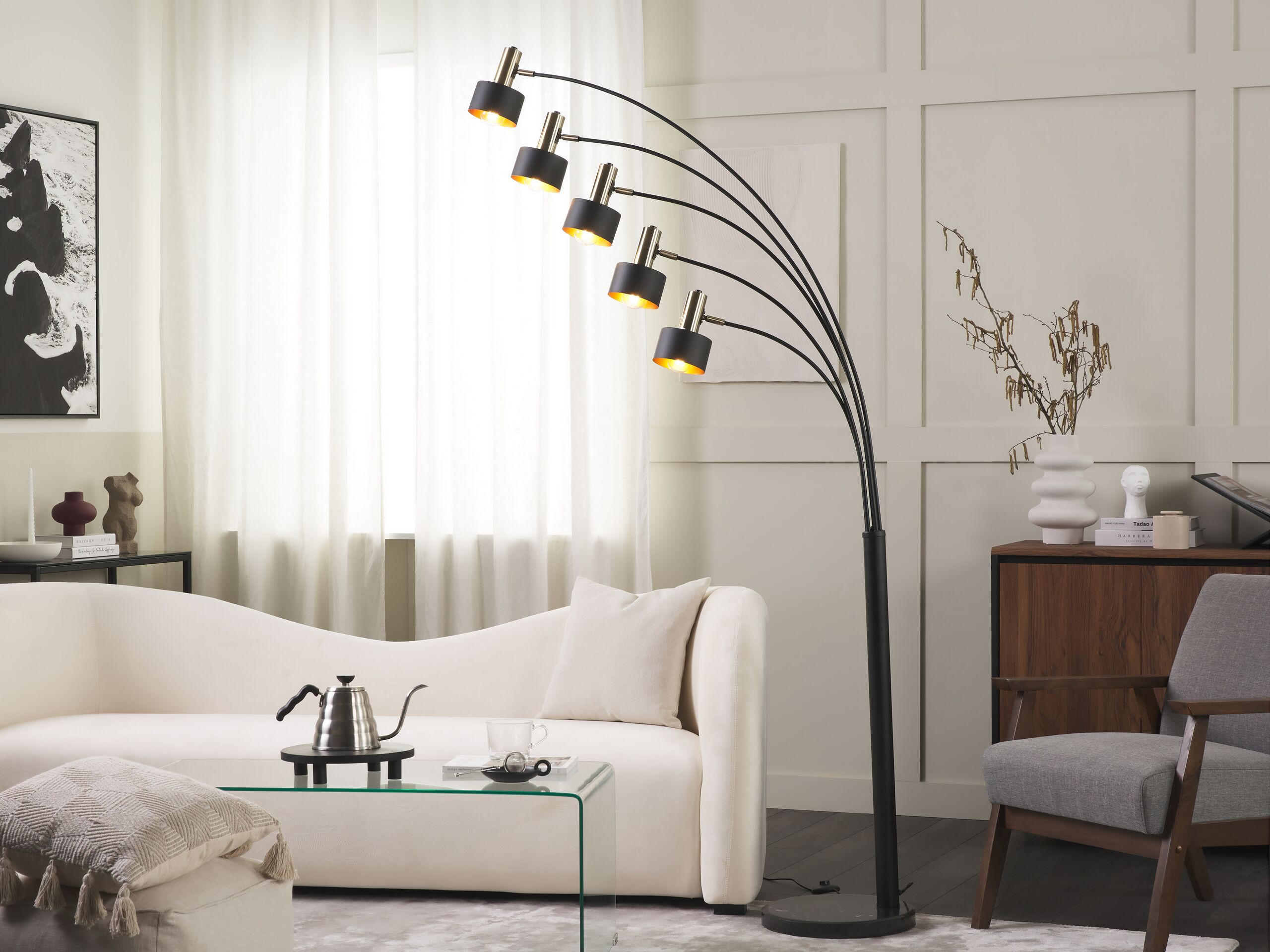 STEHLAMPE Anbesa 35/110/210 cm - Schwarz, Metall (35/110/210cm) - Beliani
