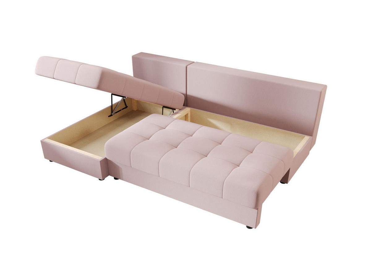 ECKSOFA MOS L Cosmic 14 Links mit Schlaffunktion - Rosa, Textil (200/143cm) - Bedante