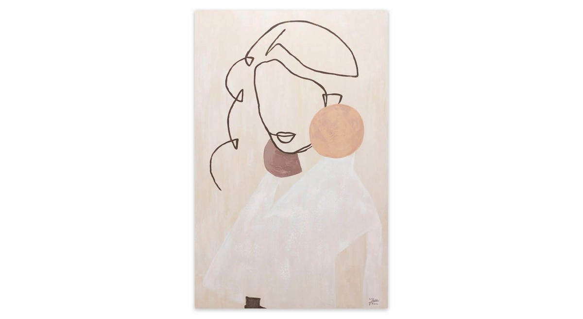 ACRYLBILD HANDGEMALT 60/90 cm - Beige/Braun, Holz/Textil (60/90cm) - KUNSTLOFT