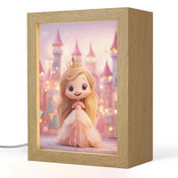 NACHTTISCHLAMPE Prinzessin - Rosa - Schloss 15x20 cm - Rosa, Holzwerkstoff (8/15/20cm)