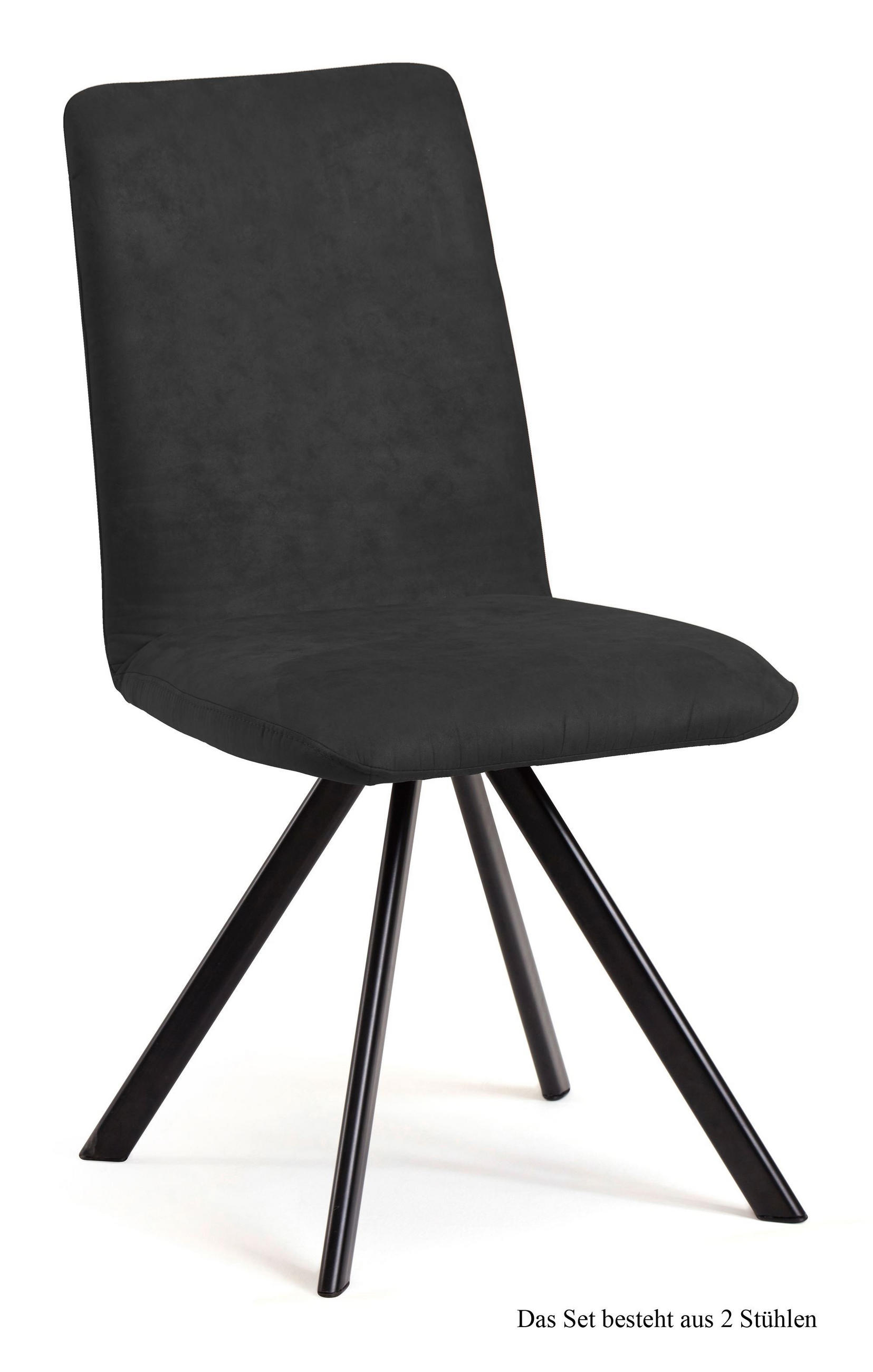 ESSZIMMERSTUHL (2er-Set) Datja 47x92x60 Schwarz/Anthrazit - Anthrazit/Schwarz, Kunststoff (60/92/47cm) - 58aufmkessel