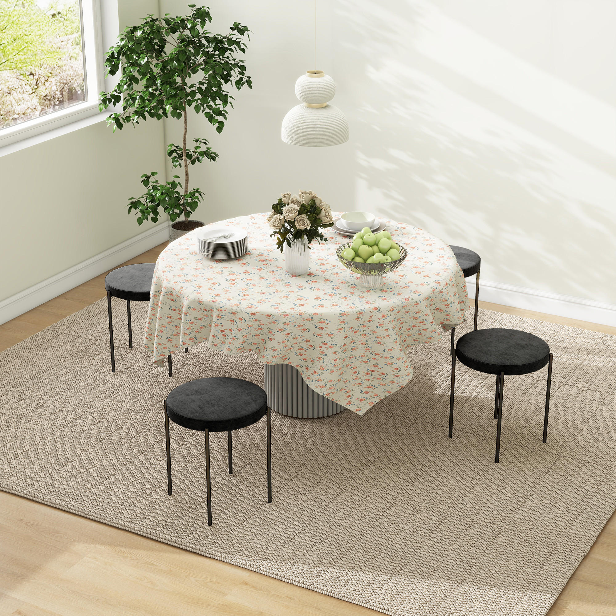 4ER-SET Esszimmerhocker Esszimmerstühle Küchenstuhl modern Samt Schwarz - Schwarz, Textil (41.5/46/41.5cm) - HOMCOM