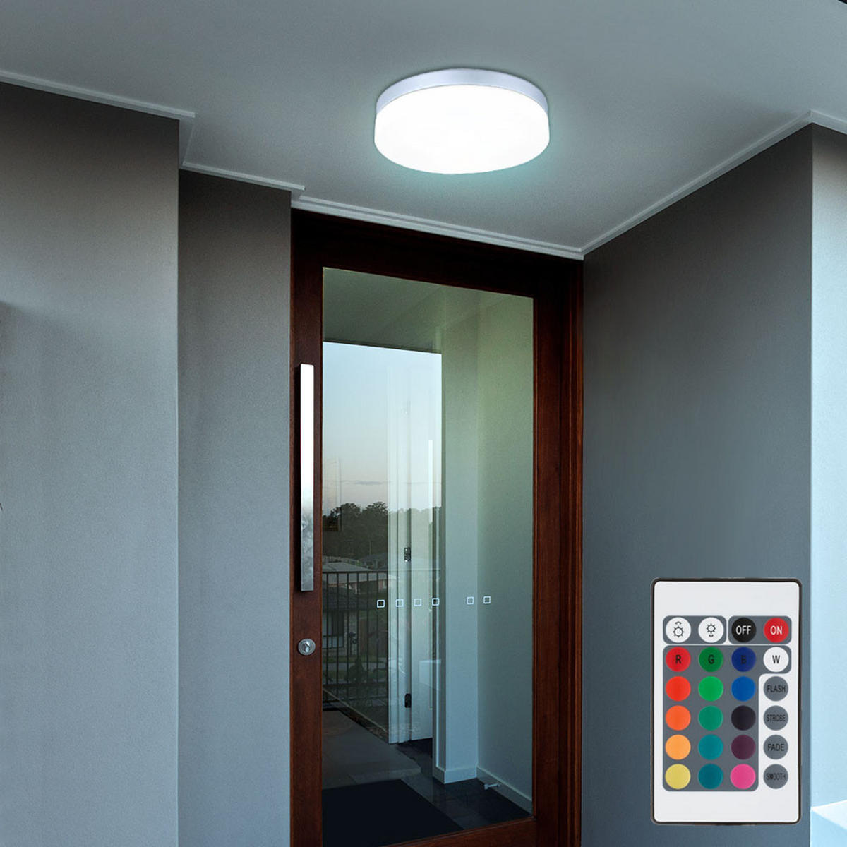 LED AUSSENDECKENLEUCHTE Aluminium Silber - Silberfarben, Glas (30/30/7cm) - Globo Lighting