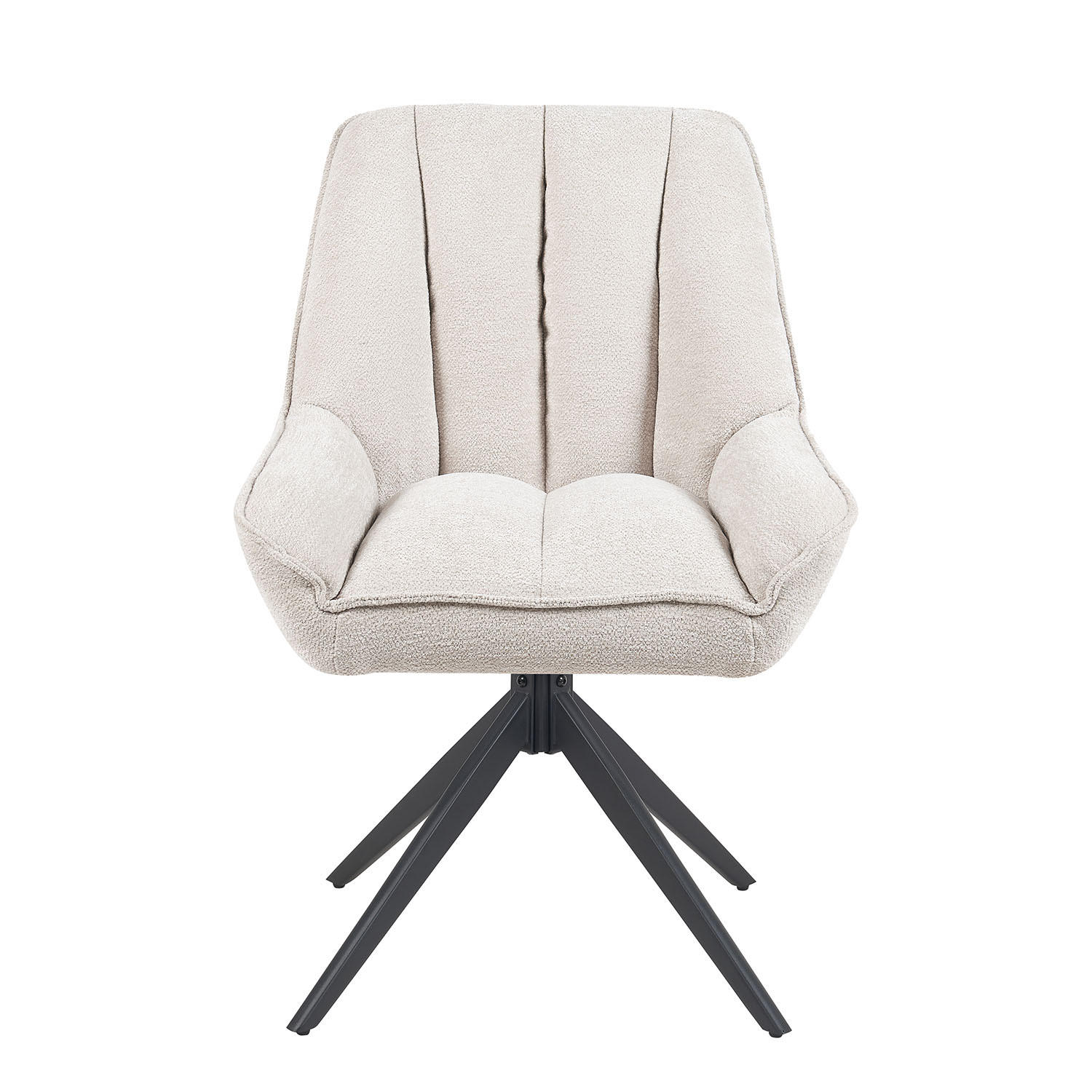 DREHSTUHL Mika-Zoe - Creme/Schwarz, Textil/Metall (60/88/68cm) - DUBI Möbel