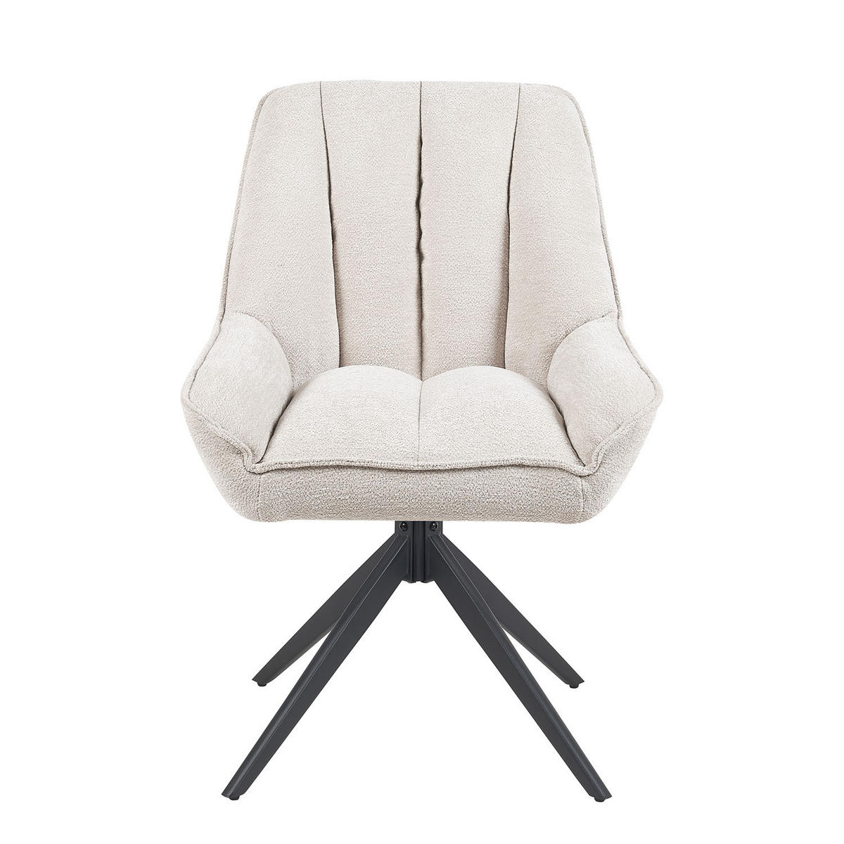 DREHSTUHL Mika-Zoe - Creme/Schwarz, Textil/Metall (60/88/68cm) - DUBI Möbel