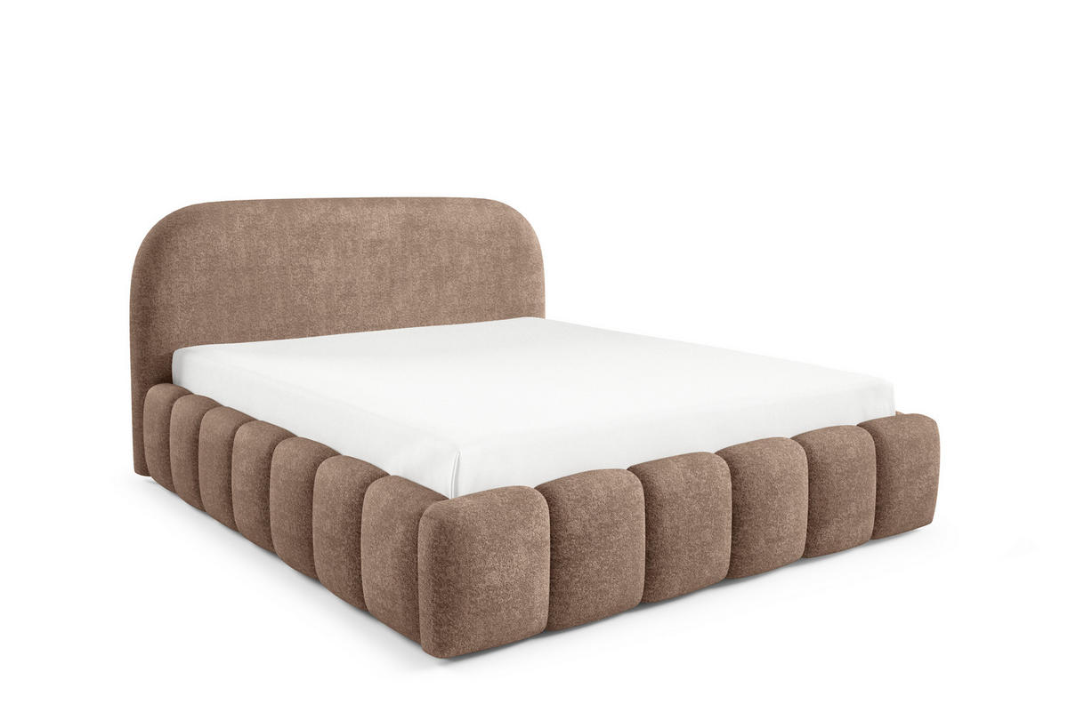 POLSTERBETT BELLURE mit Bettkasten 180x200,Doppelbett mit Stauraum,Lattenrost,Boxspringbett-Optik,ohne Matratze-Braun - Braun, Holz (180/200cm) - Furnistar