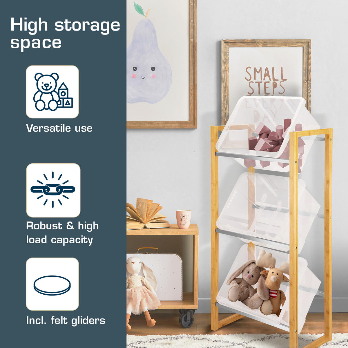 GETRÄNKEREGAL Mattis Bambus - Naturfarben, Naturmaterialien/Metall (55/112/32cm) - BoMoe