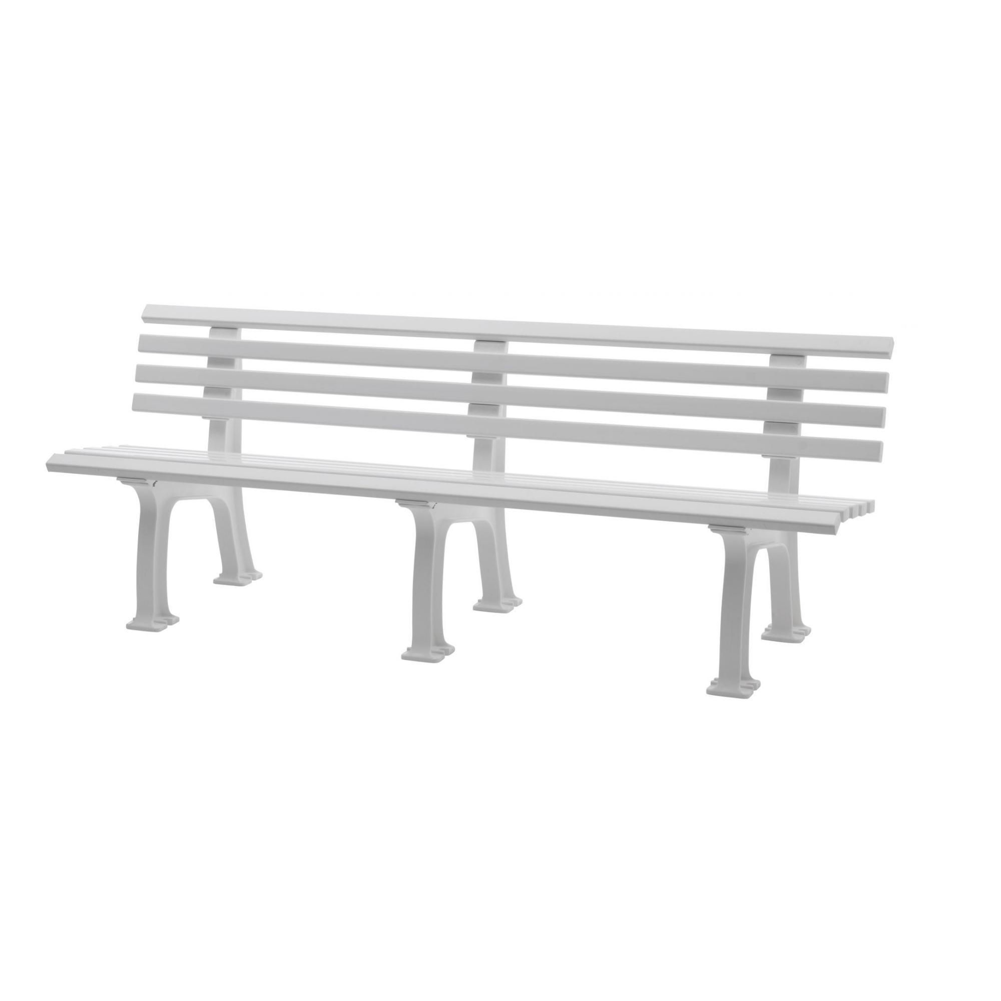 GARTENBANK Antigua 4 Sitzer Weiß 74 x 200 x 54 cm Witterungskunststoff & UV Beständiger Kunststoff - Weiß, Kunststoff (200/74/54cm) - PROREGAL
