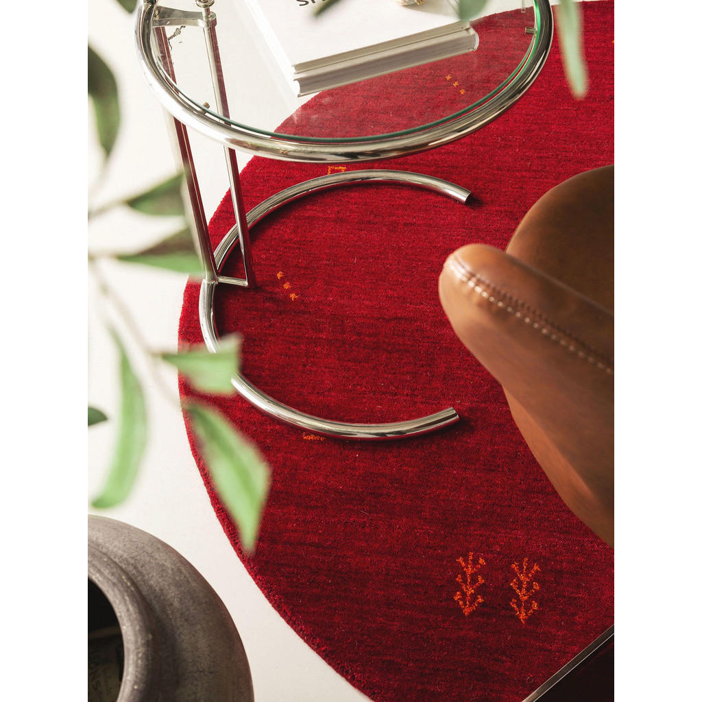 Thumbnail - benuta Nest Wollteppich, Rot, Textil, Orientalisch, Rund, 200x200 cm, Gots, pflegeleicht, Teppiche & Böden, Teppiche, Na...