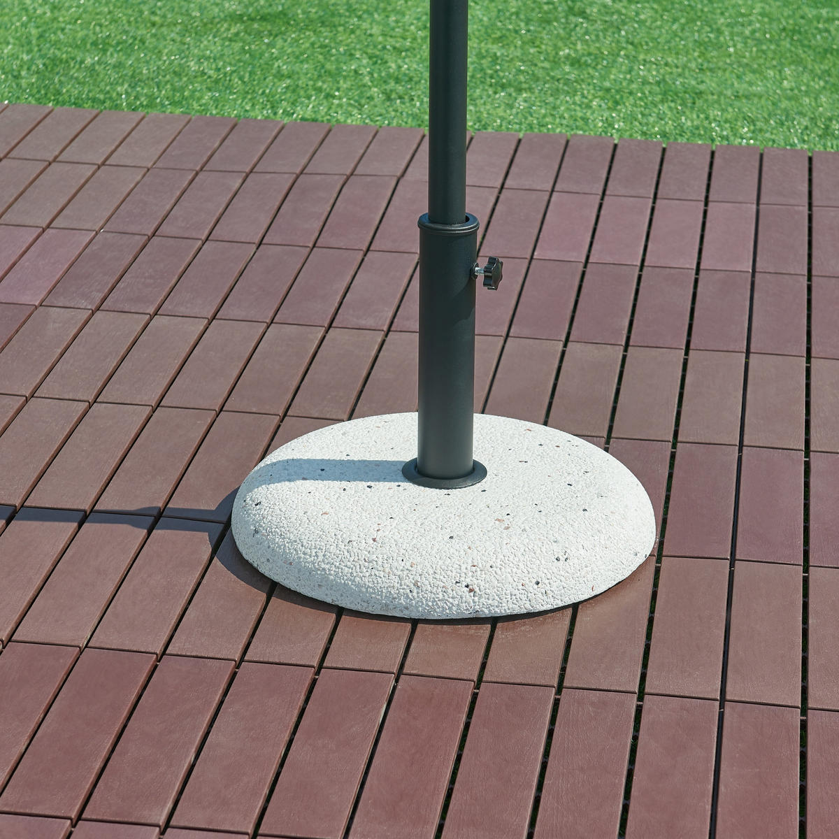 SONNENSCHIRMSTÄNDER Bitritto - Weiß, Stein (45/45cm) - casa.pro