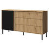 SIDEBOARD Mia 03 - Schwarz/Braun, Holzwerkstoff/Metall (145/80/41cm) - MIRJAN24