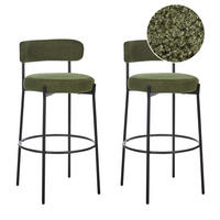 BARSTÜHLEN 2er-Set Grün Allison - Schwarz/Grün, Textil (50/97/50cm) - Beliani