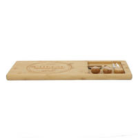 BAMBUSKÄSE- und Snackbrett+3 Messer 38/18/1 cm - Braun, Naturmaterialen (38cm) - Excellent Houseware