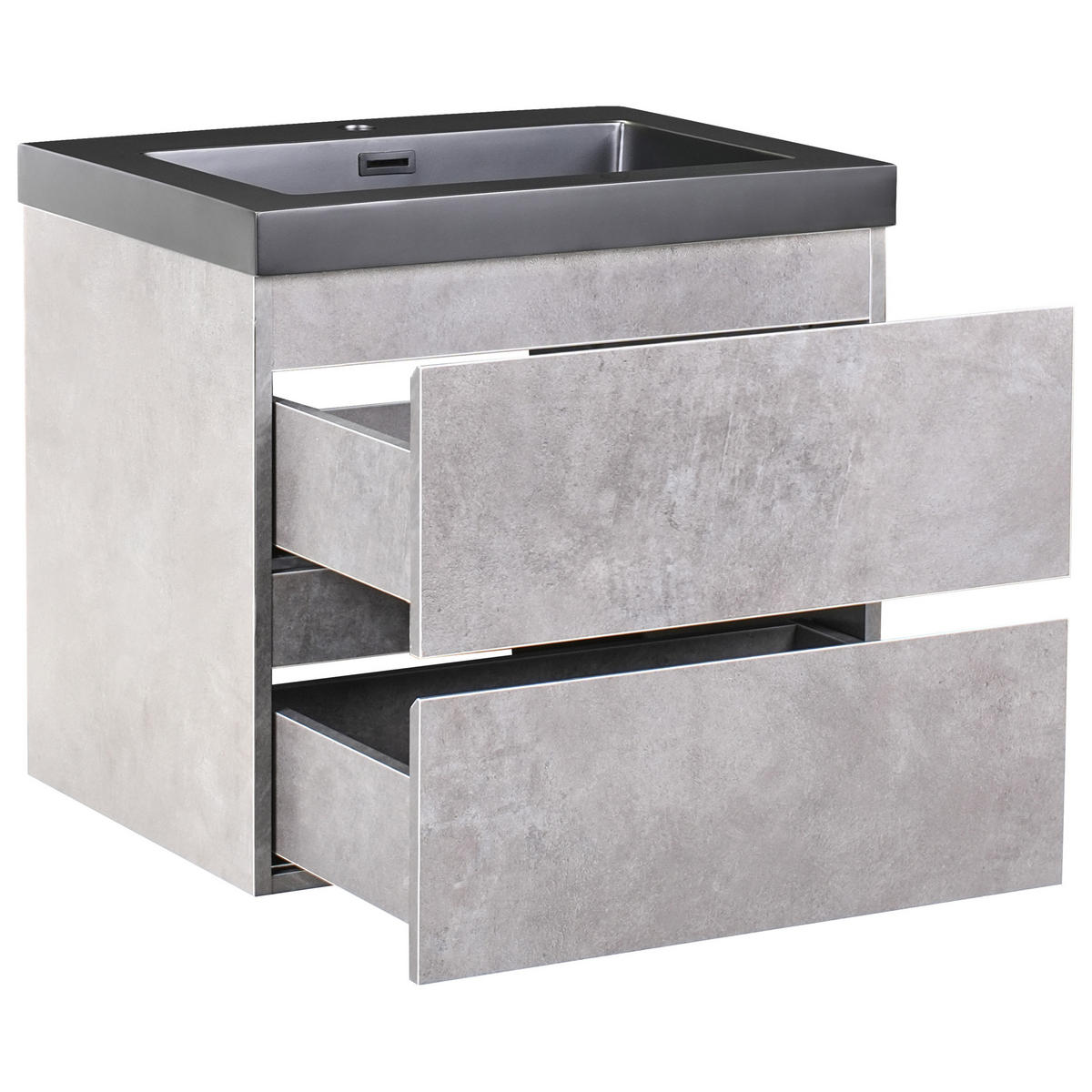 DULAP SUB LAVOAR montat pe perete cu lavoar gri Cardiel - gri, compozit lemnos (60/55/74cm) - Beliani