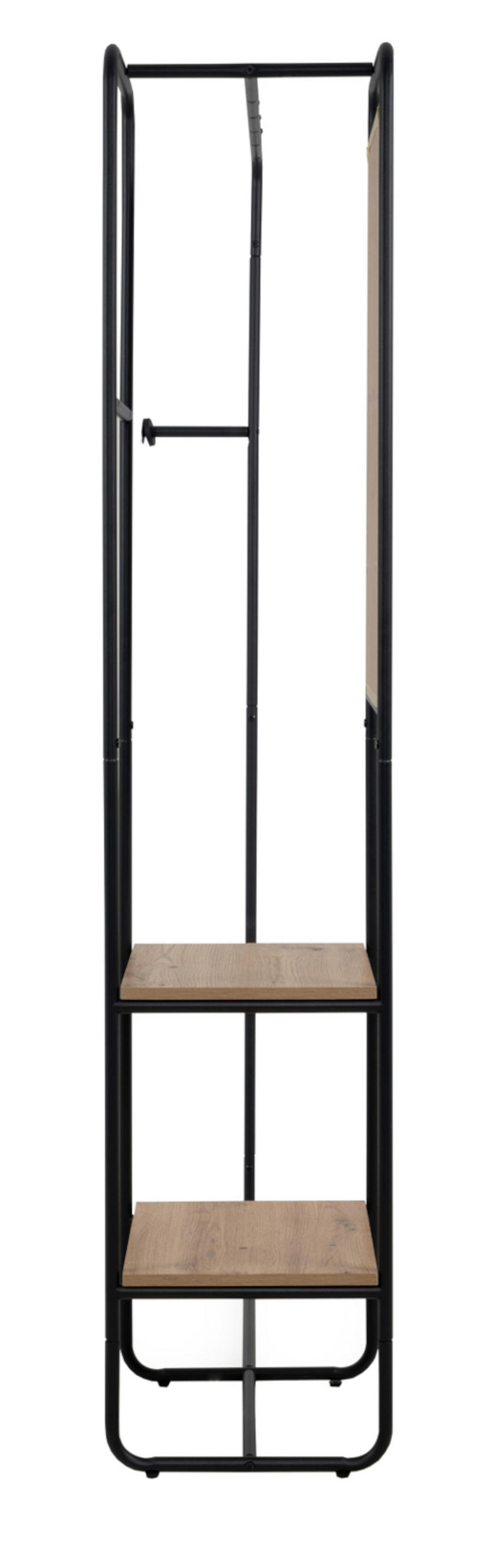 KOMPAKTGARDEROBE schwarz Metall 100 cm, Garderobe mit Spiegel - Schwarz, Holzwerkstoff/Metall (100/185/37cm) - Furn.Design