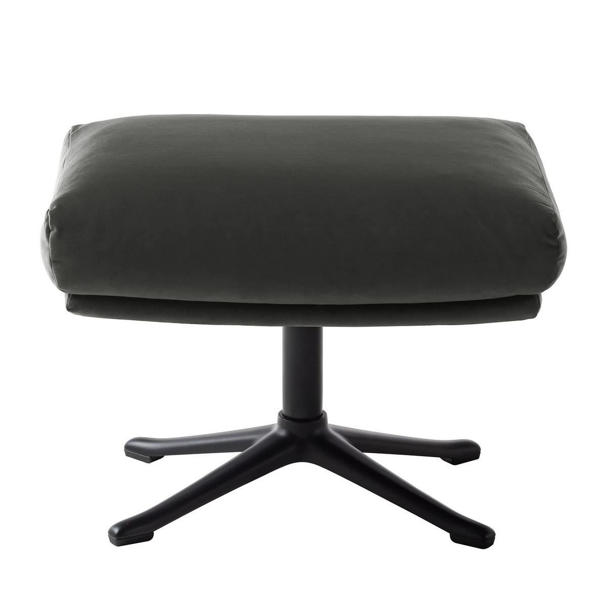 HOCKER mit Kreuzfuß - Schwarz/Grün, Textil/Metall (54/41/41cm) - home24