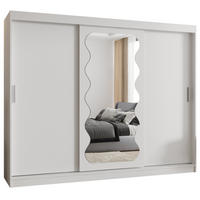 SCHWEBETÜRENSCHRANK 200/250/62 3-türig - Silberfarben/Weiß, Holz (250/200/62cm) - MÖBEL KRYSPOL