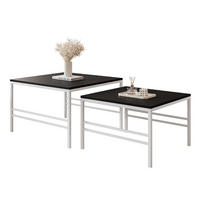 COUCHTISCH Schwarze matte Weiße Rahmen - Schwarz/Weiß, Holzwerkstoff (70/70/46cm) - Idohome