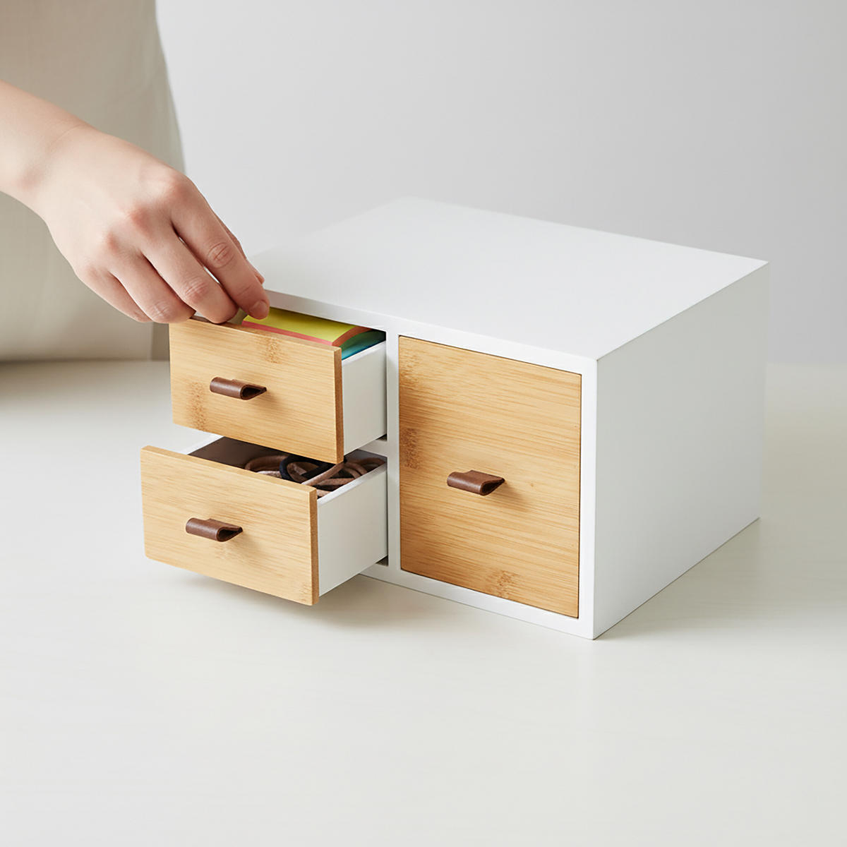 SCHUBLADENBOX - Multicolor, Holz/Holzwerkstoff (20/25/15cm) - Relaxdays