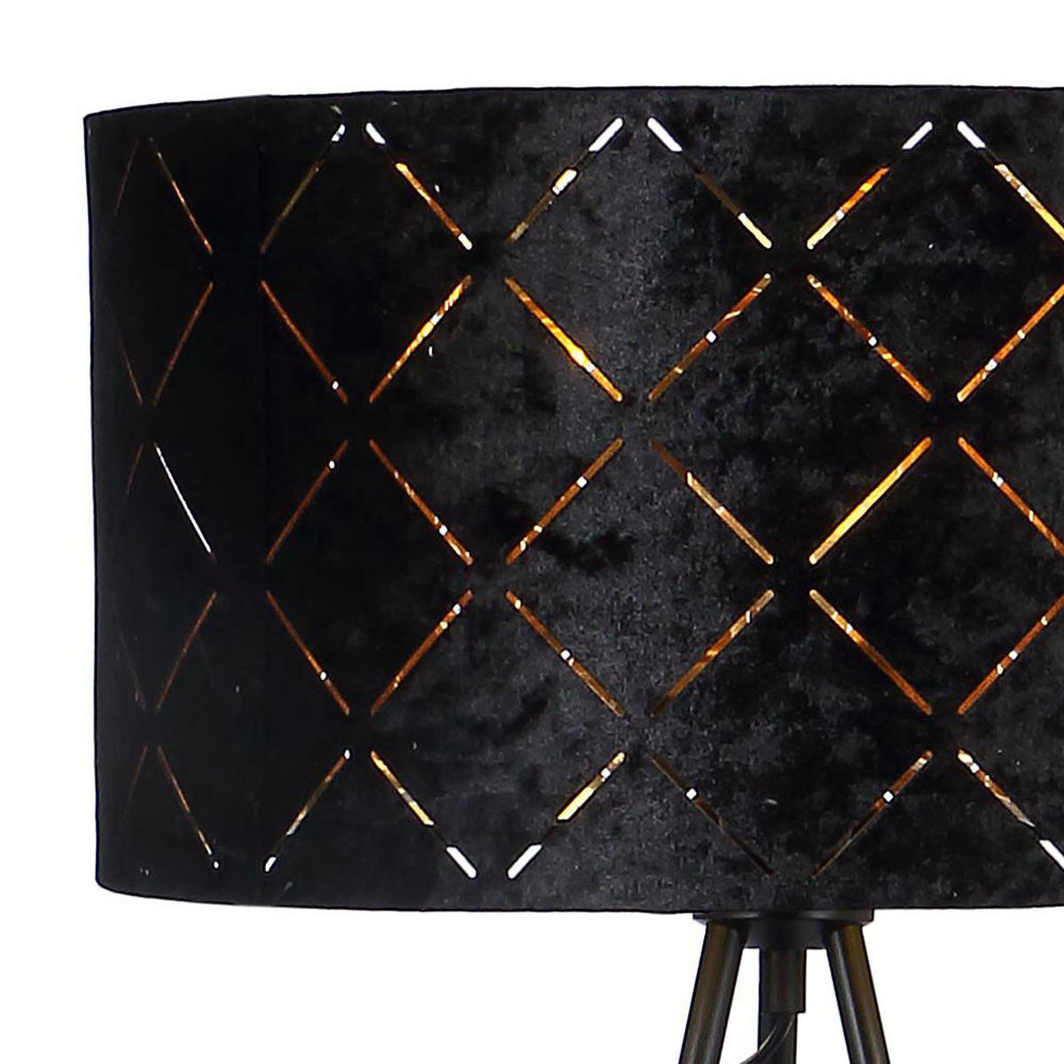 LED STEHLEUCHTE SUNNA schwarz-gold Metall Textil - Goldfarben, Metall (69/69/149cm) - Globo Lighting