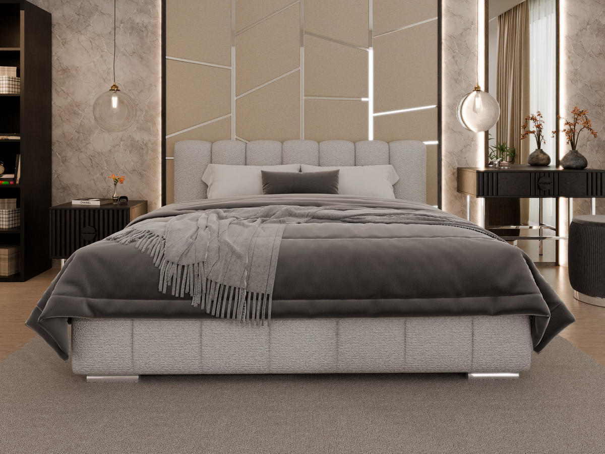 POLSTERBETT Zaira 180x200cm – Elegantes Polsterbett für modernen Wohnstil , ohne matratze, Sandfarben - Sandfarben, Holz (180/200cm) - Panda Möbel