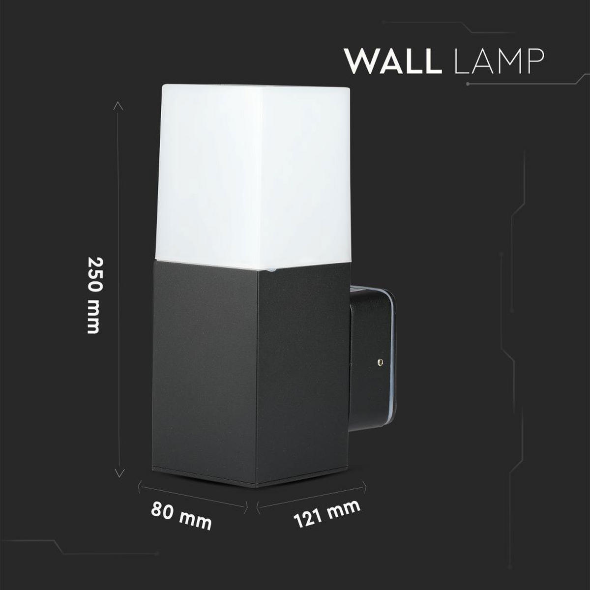 LED WANDLAMPE Aluminium Schwarz - Schwarz, Metall (12.1/8/25cm)