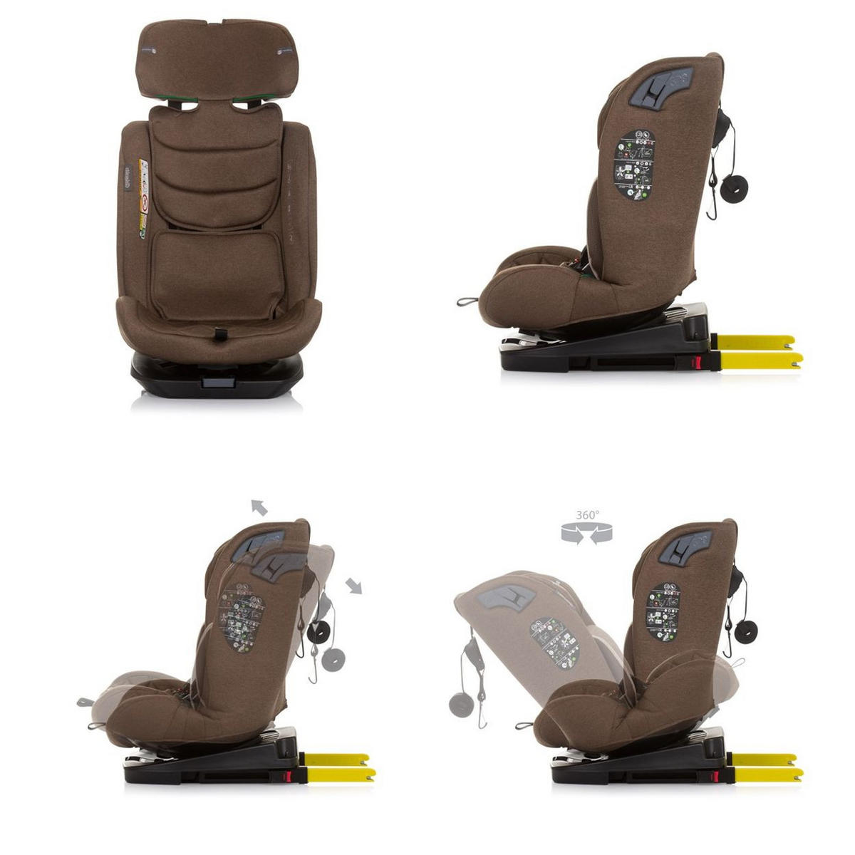 KINDERSITZ X-Factor i-Size braun (40 - 150 cm) Isofix verstellbar drehbar - Braun, Kunststoff (44/78/43cm) - Chipolino