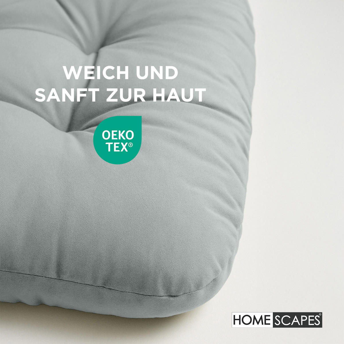 HÄNGESESSEL-KISSEN grau – halbrund, 80/120 cm - Grau, Textil (80/12/120cm) - Homescapes