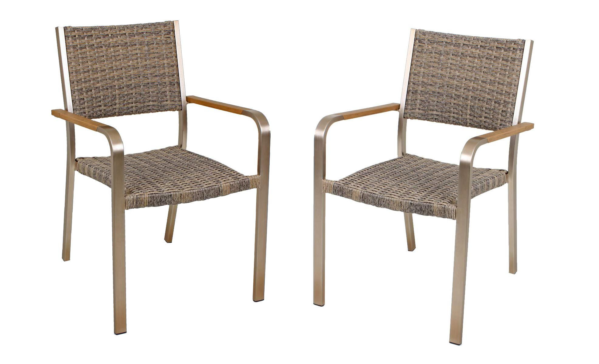 GARTENSTUHL 2er Set Arthur Stapelstuhl - Braun, Kunststoff (55/86/60cm) - DELUKE