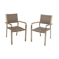 GARTENSTUHL 2er Set Arthur Stapelstuhl - Braun, Kunststoff (55/86/60cm) - DELUKE