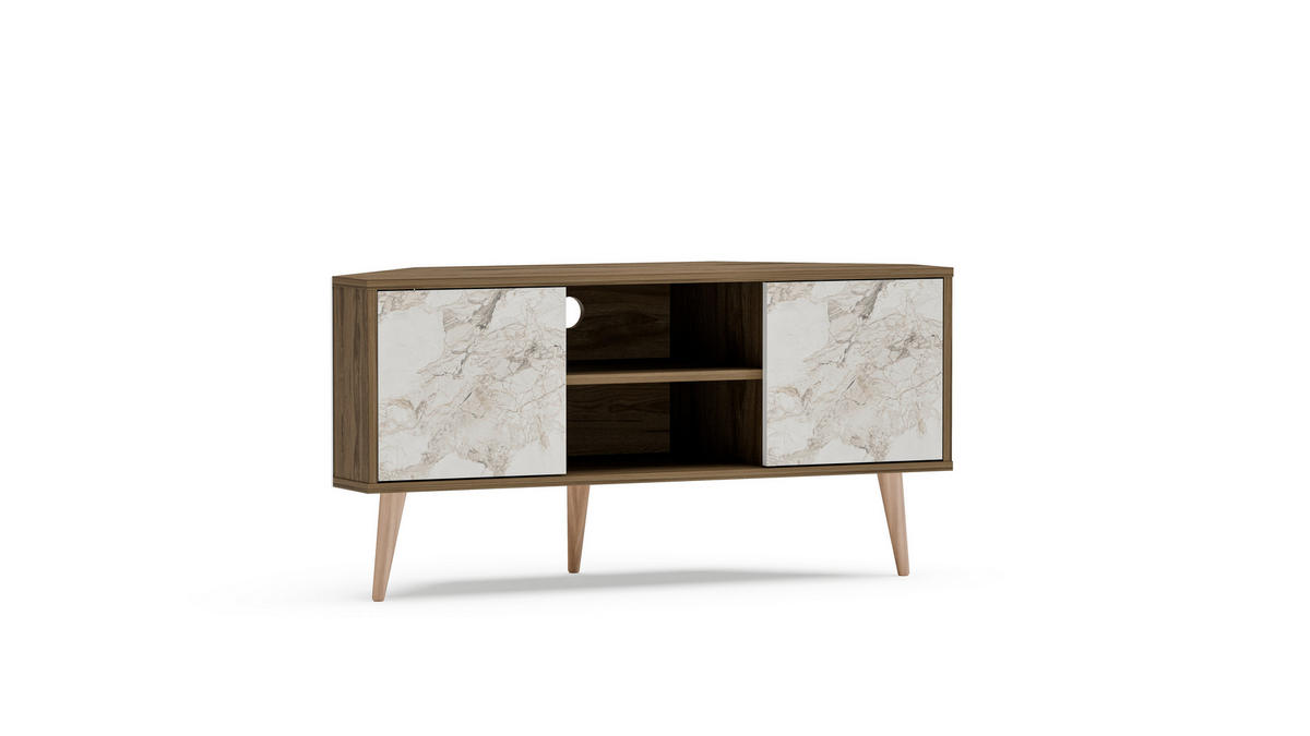 TV-ELEMENT Lesson Eiche - Eichefarben/Weiß, Holzwerkstoff (120/59.8/45cm) - Decorotika