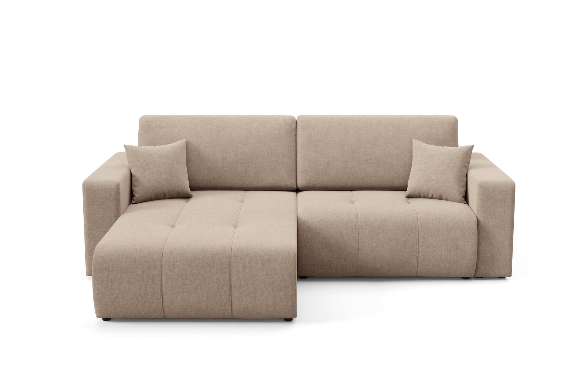 ECKSOFA Augusto - Beige, Holzwerkstoff/Textil (244/149cm) - Fun Möbel