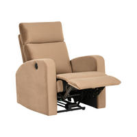 ELEKTRISCHER Fernsehsessel Samtstoff Hellbraun Verdal - Hellbraun/Braun, Textil (78/100/73cm) - Beliani