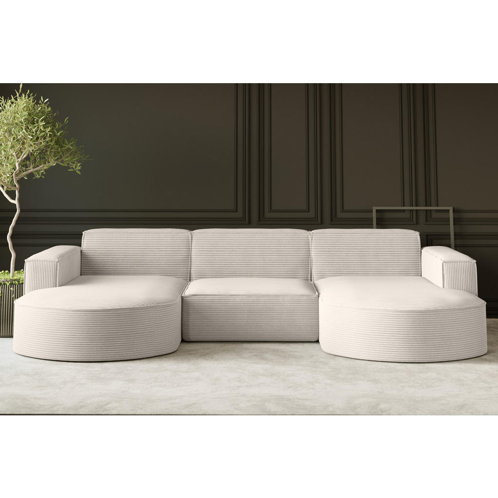 Thumbnail - Kaiser Möbel Ecksofa, Ecru, Holz, 299x165 cm, Wohnzimmer, Sofas & Couches, Wohnlandschaften, Ecksofas