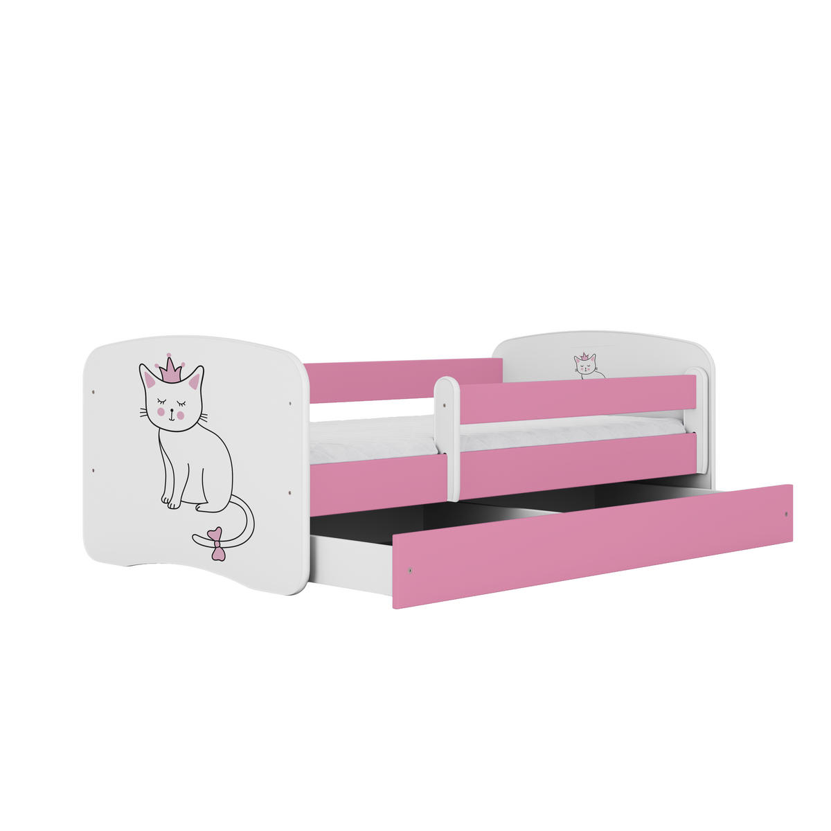 KINDERBETT Katze mit Schublade 180/80 90/61/184 - Rosa, Holzwerkstoff (80/180cm) - RAUMHIRSCH FURNITURE