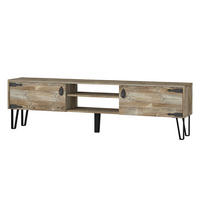 TV-LOWBOARD Costa Eiche - Eichefarben/Schwarz, Holzwerkstoff/Metall (180/49/29.5cm) - moebel17