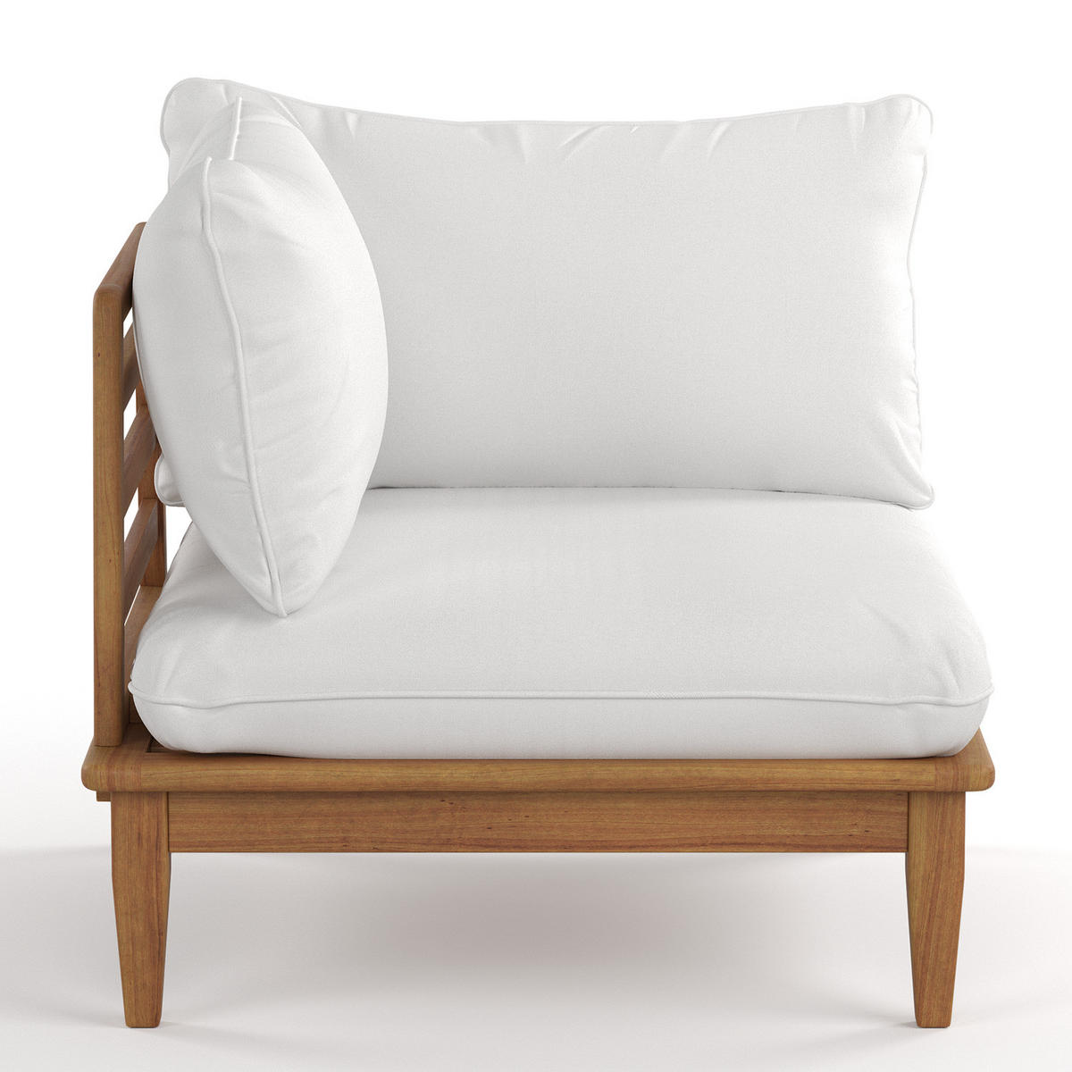 LOUNGEGRUPPE - 2-teilig - Akazie massiv / Webstoff - Akazie Braun / Creme - Creme/Akaziefarben, Holz/Textil - home24