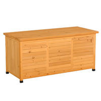 GARTENBOX 127/56/60 cm aus Fichtenholz mit aufklappbarem Deckel und viel Stauraum, Gelb - Gelb, Holz (56/60/127cm) - Redom