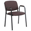BESUCHERSTUHL Lederlook braun - Schwarz/Braun, Textil/Metall (53/79/55cm) - CLP
