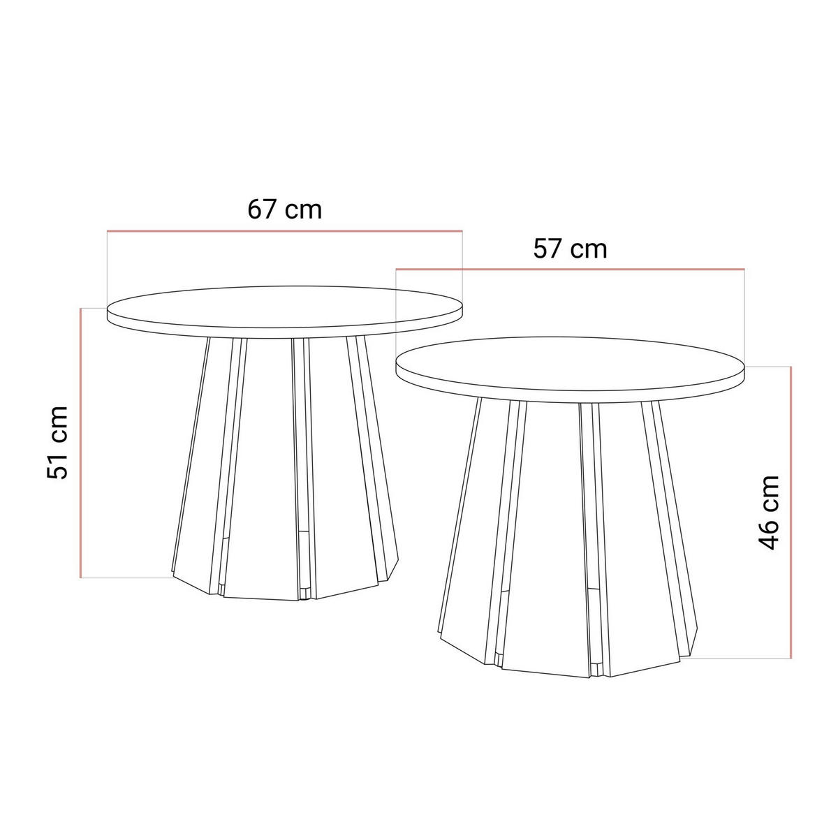 COUCHTISCHSET SILVA 2in1, Graphitschwarz - Graphitfarben, Holzwerkstoff (67/67/51cm) - Lookway